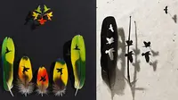 Chris Maynars sukses hasilkan karya seni cantik dan indah hanya dengan menggunakan bulu burung.