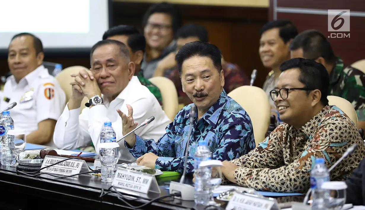 Suasana Rapat Pleno Khusus Lembaga Pengkajian MPR di Gedung Nusantara V, Senayan, Jakarta, Rabu (27/2/19). Rapat membahas mengenai pertahanan dan keamanan wilayah negara. (Liputa6.com/Joha Tallo)