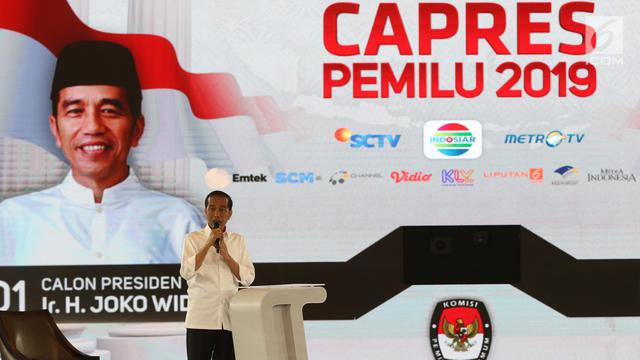 Kehangatan Jokowi - Prabowo Awali Debat Keempat Pilpres 2019