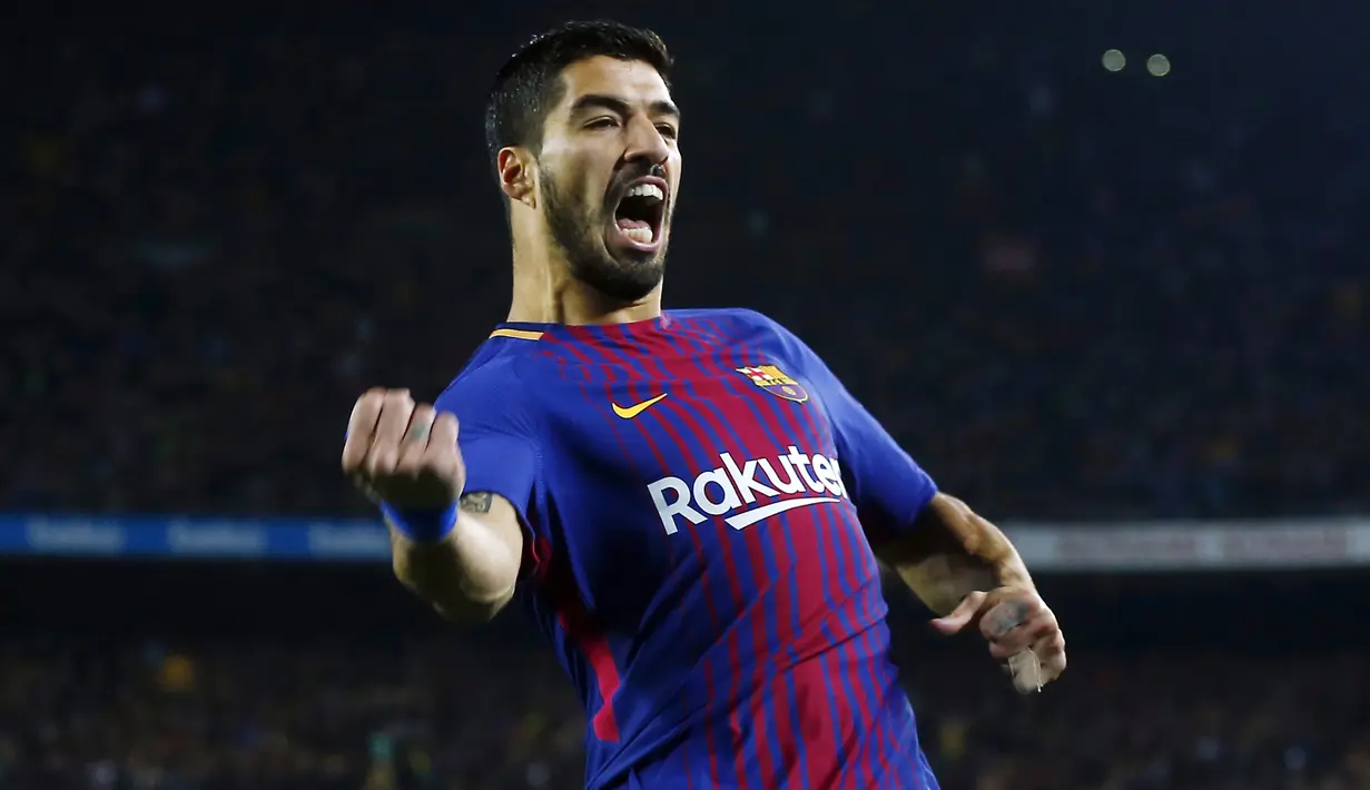 4. Luiz Suarez (Barcelona) - Pria Uruguay ini mempunyai Kecepatan 79, Dribel 83, Umpan 80, Tembakan 91, Fisik 87, Kemampuan Bertahan 60, OVR 91. (AP/Manu Fernandez)