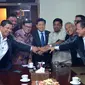 Koalisi Merah Putih (KMP) dan Koalisi Indonesia Hebat (KIH) sepakat untuk berdamai, Jakarta, Senin (10/11/2014) (Liputan6.com/Andrian M Tunay)