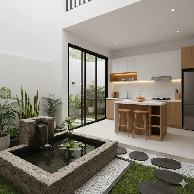 Kolam Mini untuk Kesan Sejuk dan Tenang