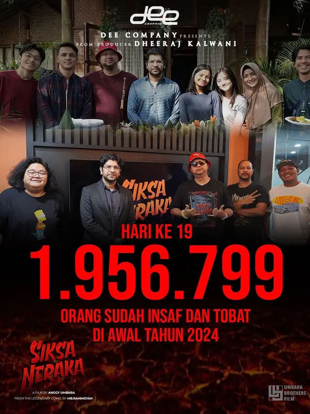 Jumlah penonton film Siksa Neraka hari ke-19. (Foto: Dok. Instagram @deecompany_official)
