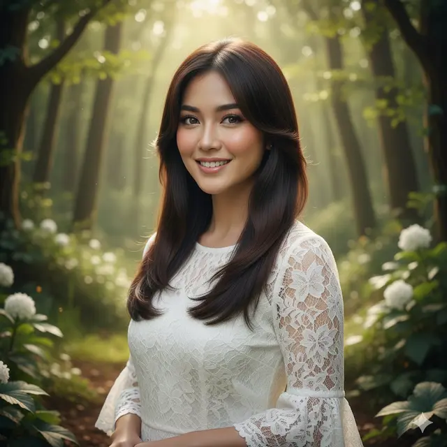 Model Rambut Wanita Panjang Lurus Poni Samping