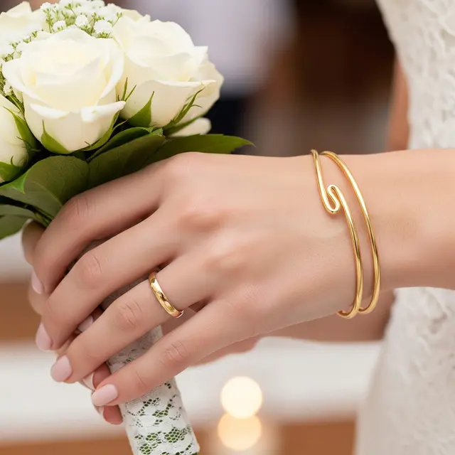 Gelang Emas Pernikahan Desain Timeless Berat 5 Gram (Image by Gemini AI)