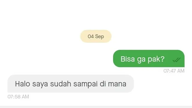 6 Chat Ojol Beri Informasi Sampai di Titik Jemput Ini Maknanya Bikin Bingung
