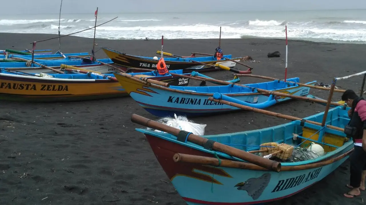 Perahu nelayan parkir