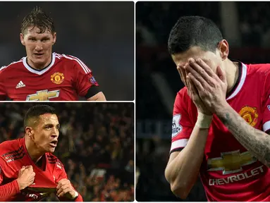 Klub raksasa Manchester United merupakan salah satu klub tujuan para pemain bintang. Namun, tak semua pemain yang datang ke Manchester United memiliki takdir cerah beberapa justru harus meredup. Berikut pemain bintang yang meredup saat berseragam Manchester United. (kolase foto AFP)