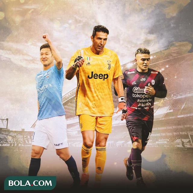 Ilustrasi - Kazuyoshi Miura, Gianluigi Buffon, Cristian Gonzales