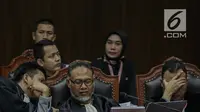 Ketua Tim Hukum Prabowo-Sandiaga, Bambang Widjojanto saat mengikuti sidang lanjutan perselisihan hasil pemilihan umum (PHPU) untuk Pemilihan Presiden 2019 di Gedung MK, Jakarta, Selasa (18/6/2019). (Liputan6.com/Faizal Fanani)