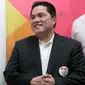 Ketua INASGOC, Erick Thohir usai melakukan rapat Asian Games di Kantor KOI, Jakarta, (11/6/2018). Rapat tersebut membahas sosialisasi Asuransi dan sponsor Atlet Indonesia. (Bola.com/Nick Hanoatubun)