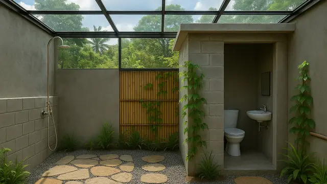 Model Kamar Mandi dan WC Sederhana di Kampung/Ilustrasi AI