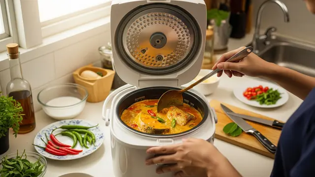 Memasak Gulai Ikan Padang dengan Magic Com