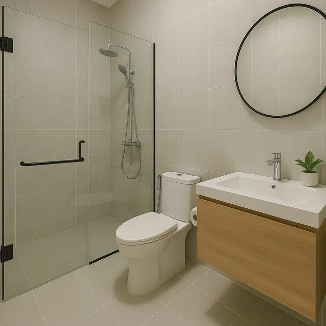 7 Desain Kamar Mandi Minimalis 2x3 yang Estetik, Nyaman dan Fungsional