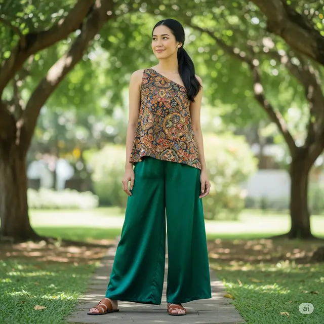 Model Batik Wanita Palazzo. Foto: Gemini