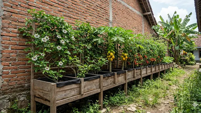Inspirasi Kebun Buah Mini Sepanjang Tembok Samping Rumah Sempit
