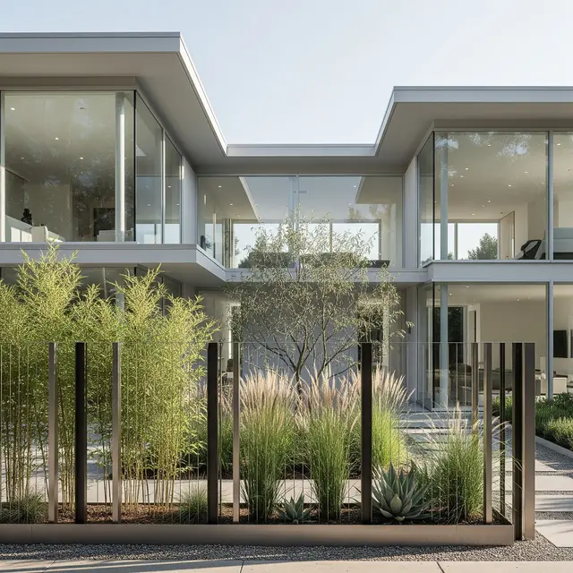 Model Rumah Kecil Tapi Luas dengan Pagar Tanaman Hias Modern Minimalis