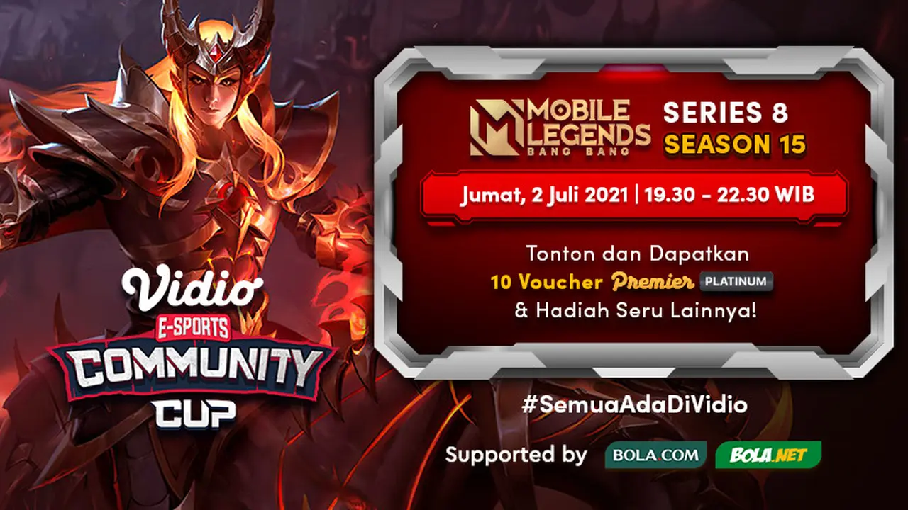 Jadwal dan Live Streaming Vidio Community Cup Season 8 Mobile Legends Series 15, Jumat 2 Juli 2021