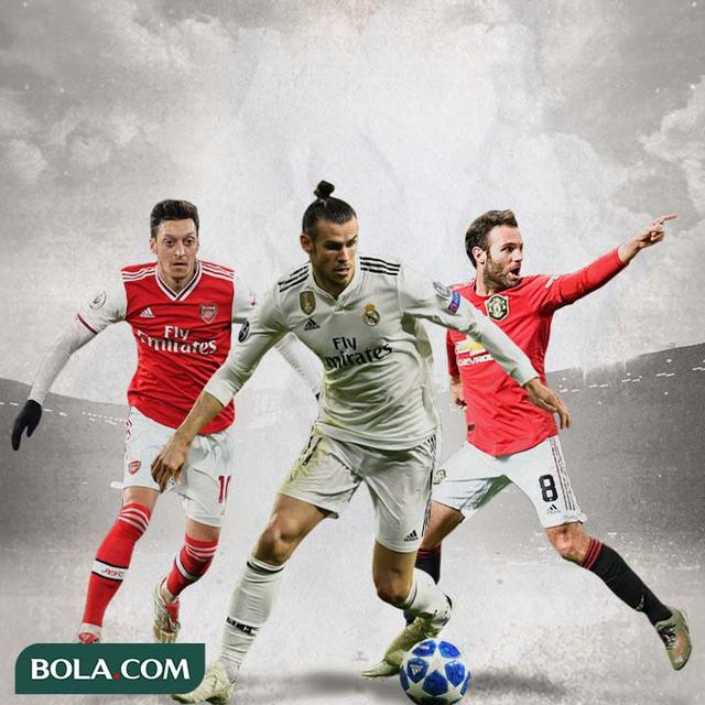 Ilustrasi Pemain - Mesut Ozil, Gareth Bale, Juan Mata
