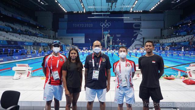 Dua perenang Indonesia di Olimpiade Tokyo, Aflah Fadlan Prawira dan Azzahra Permatahani.