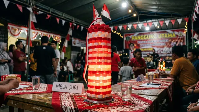 Ide Hiasan 17 Agustus dari Tutup Galon Bekas