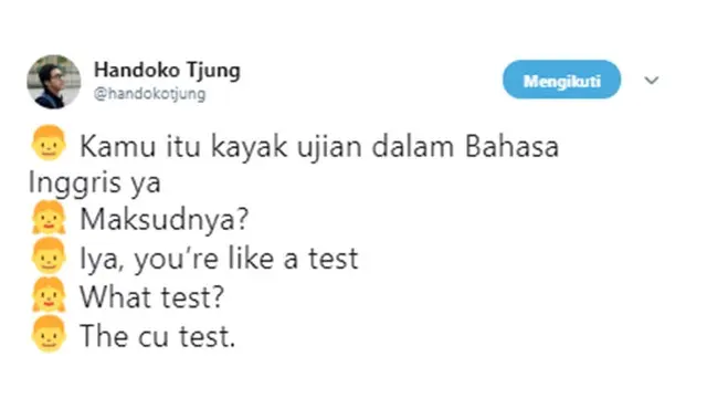 Cuitan gombalan (Sumber: Twitter/handokotjung)