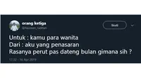 untuk seluruh wanita (sumber: twitter.com/fauzaan_radifan)