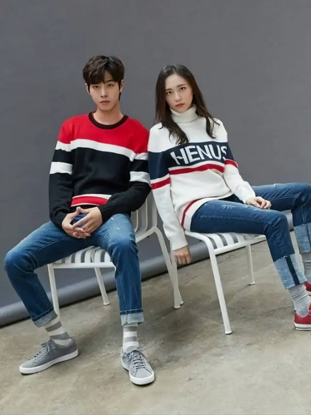 Ahn Hyo Seop dan Park Ji Hyun untuk Edwin. (Foto via G Starlive).