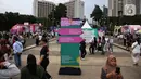 Pengunjung memadati area event KapanLagi Buka Bareng BRI Festival 2025 yang digelar di Plaza Parkir Timur Gelora Bung Karno, Senayan, Jakarta, Sabtu (15/3/2025). (Liputan6.com/Angga Yuniar)