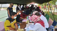 Ribuan warga binaan pemasyarakatan (WBP) di Rutan Kelas I Tangerang, dites HIV/Aids dan TBC, Rabu (1/12/2021). (Foto:Liputan6/Pramita Tristiawati)