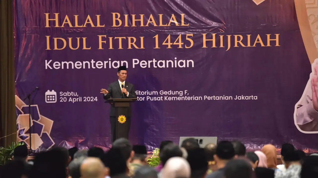 Halal Bihalal Kementerian Pertanian, Mentan Amran Bicara Cinta Membangun Pertanian Gemilang