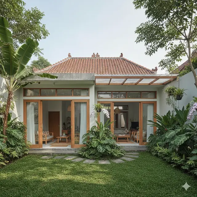 Model Rumah Kecil dengan Taman Belakang Luas