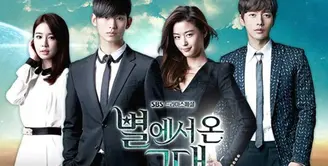 My Love From the Star adalah drama korea romantis yang tayang pada tahun 2013. Drama ini dibintangi oleh Jun Ji Hyun dan Kim Soo Hyun. Drama ini berhasil memperoleh rating tertitingi sepanjang masa. (Foto: Allkpop.com)