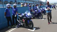Para pembalap menempuh waktu dua jam di balap ketahanan Yamaha Endurance Festival 2019 (Liputan6.com/Helmi Fithriansyah)