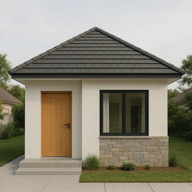 Rumah Minimalis dengan Atap Limas Modern (Foto: Rizka Nur Laily via ChatGPT)