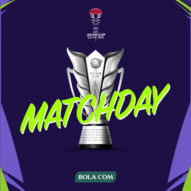 Piala Asia - Ilustrasi Trofi Piala Asia 2023 dengan tulisan Matchday