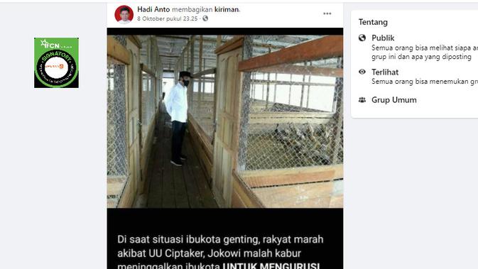 Cek Fakta Liputan6.com menelusuri klaim foto Jokowi sedang mengurus bebek