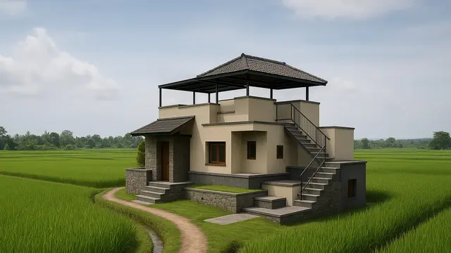 7 Gambar Rumah Sederhana Tapi Mewah di Tengah Sawah, Penataan Cantik