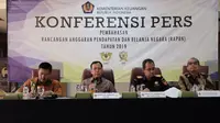 Konferensi Pers tentang RAPBN 2019 di Ruang Rapat Gedung B, Kantor Bea Cukai Soekarno Hatta Area Cargo, Bandara Soekarno Hatta, Cengkareng, Tangerang. (Dwi Aditya Putra/Merdeka.com)