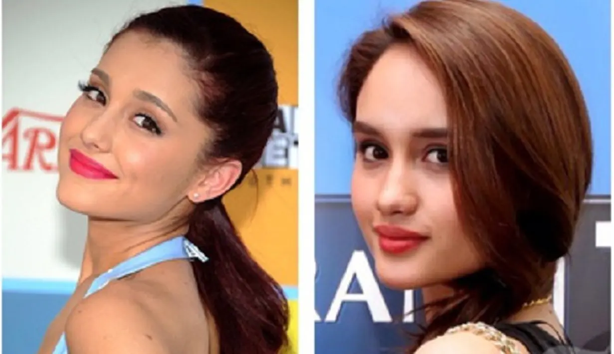 Cinta Laura mengaku mengagumi sepak terjang penyanyi 21 tahun itu di jagat hiburan Amerika Serikat. (Via Instagram/@claurakiehl - @arianagrande)