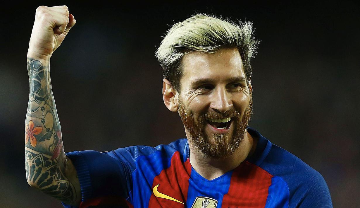 Bintang Barcelona, Lionel Messi mencatatkan namanya pada urutan kedua sebagai pemain dengan tembakan terbanyak dengan total tembakan sebanyak 27 kali pada La Liga santander hingga pekan ke-9. (EPA/Alejandro Garcia)