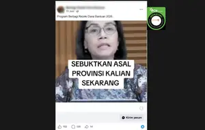 Cek Fakta: Tidak Benar Video Sri Mulyani Umumkan Program Berbagi Rezeki