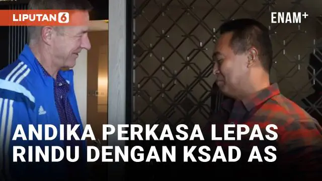 Mantan Panglima TNI Andika Perkasa bertemu dengan sahabatnya KSAD AS Jenderal James C. McConville di salah satu hotel di Jakarta, Indonesia.