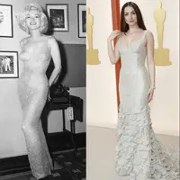 Pemeran Blonde, Ana De Armas mengulang gaya ikonik Marilyn Monroe di Oscar 2023. @dietprada.