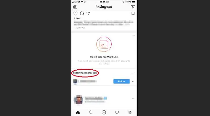 Fitur rekomendasi unggahan di feed pengguna, Recommended for You (Foto: Phone Arena)