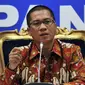 Ketua DPP PAN Yandri Susanto saat memberikan keterangan kepada awak media di ruangan Fraksi PAN, Senayan, Jakarta, Rabu (24/2). (Liputan6.com/Johan Tallo)