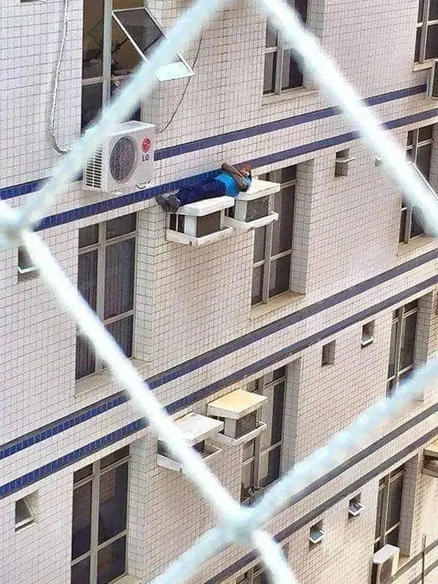 10 Potret Nyeleneh Orang Tidur di Tempat Berbahaya, Ada yang di Tebing