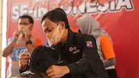 Wali Kota Bogor Bima Arya meluncurkan program Gebrak Masker, Rabu (19/8/2020). Program tersebut diikuti oleh 2.000 relawan. (Liputan6.com/Achmad Sudarno)
