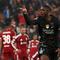 Ousmane Dembele merayakan gol pembuka untuk Paris Saint-Germain di Anfield saat laga leg kedua perempat final Liga Champions 2025/2026 melawan Liverpool, 14 April 2026. (AFP/FRANK FIFE).