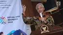 Gubernur Jateng, Ganjar Pranowo memberi sambutan jelang MoU Festival HAM Indonesia di Jakarta, Rabu (3/10). Acara ini bertema Merawat Keberagaman, Memperkuat Solidaritas Menuju Indonesia yang Inklusif dan Keberkeadilan. (Liputan6.com/Helmi Fithriansyah)